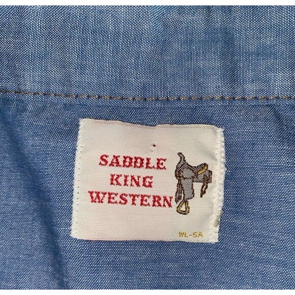 Vintage Saddle King Western pearl snap short sleeve shirt - Picture 4 of 5